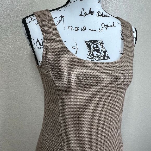Theory JORA Dress Tan Brown Wool Sleeveless A-Line Fit & Flare size 2  pin up - Picture 2 of 16